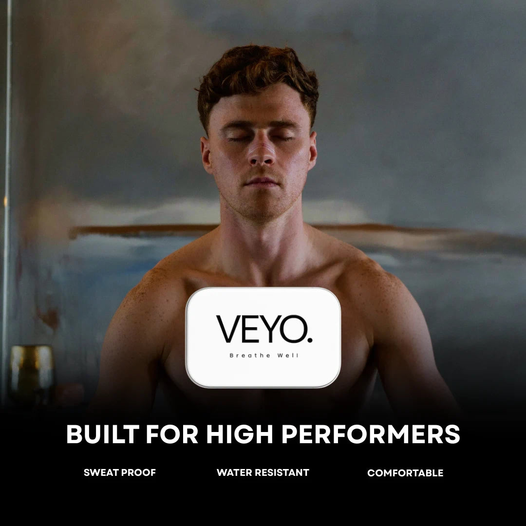 Male athlete using VEYO premium nasal strips 