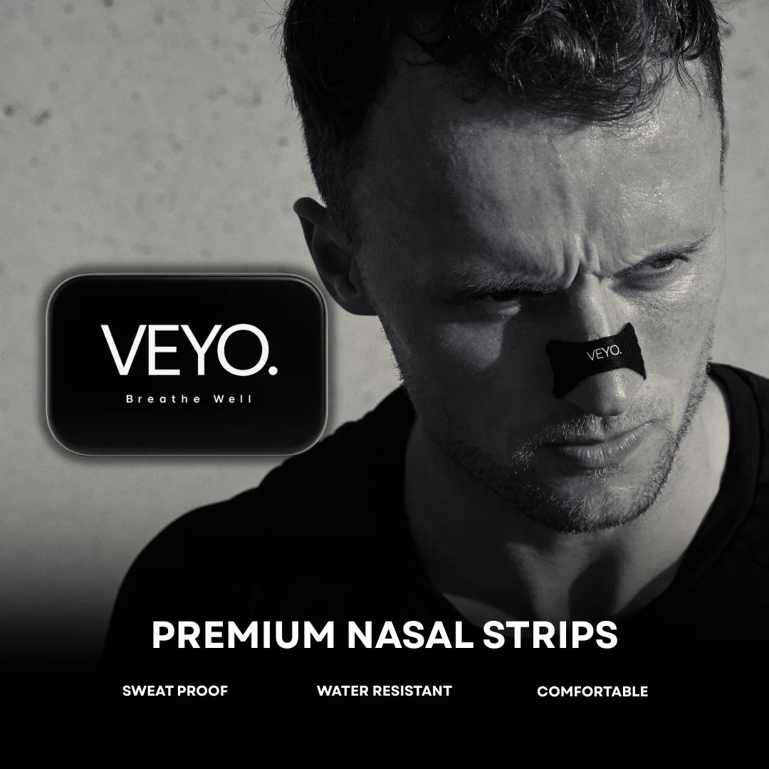 Athlete using VEYO premium nasal strip for better breathing