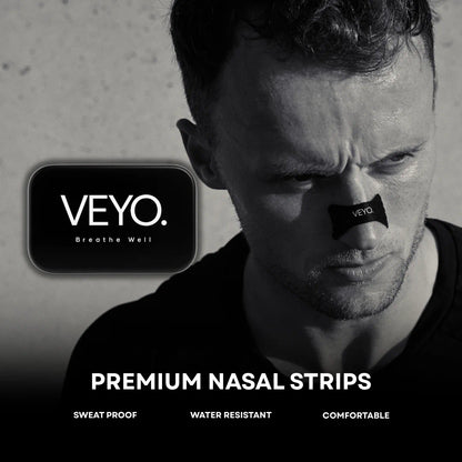 Athlete using VEYO premium nasal strip for better breathing